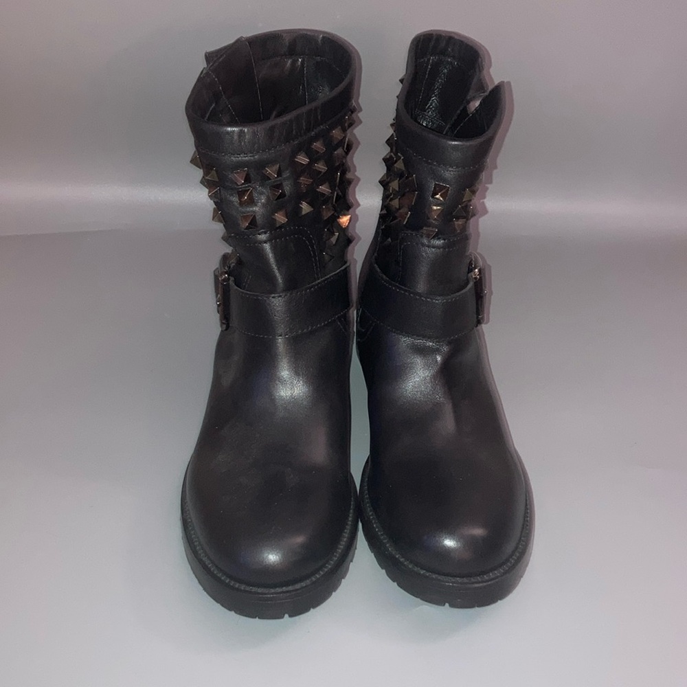 Valentino Black Studded Combat Boots - Picture 5 of 7
